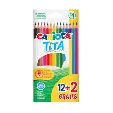 CREYONES CARIOCA 12 + 2 COLORES TITA LAPICES