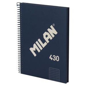 CUADERNO MILAN A5 TAPA DURA 5MM AZUL MARINO 430