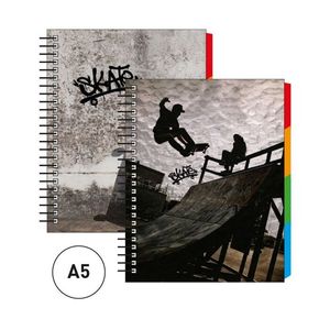 CUADERNO SENFORT A5 100H SEPARADORES SKATE PARED