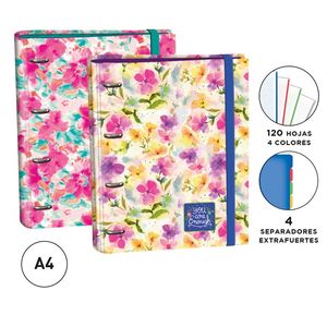 CARTAPACIO RINGBOOK A4 SENFORT 120H YOU ARE ENOUGH. FLOWERS