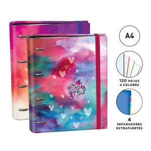 CARTAPACIO RINGBOOK A4 SENFORT 120H I LOVE MYSELF. FLOWERS