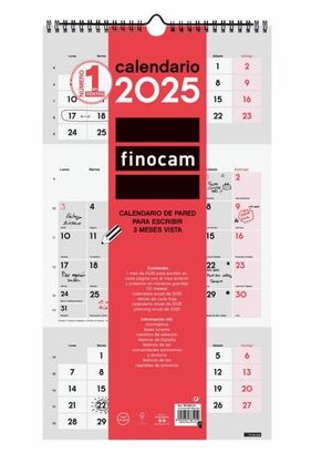 CALENDARIO FINOCAM PARED 3MV 2025 ESCRIBIR 3 MESES VISTA